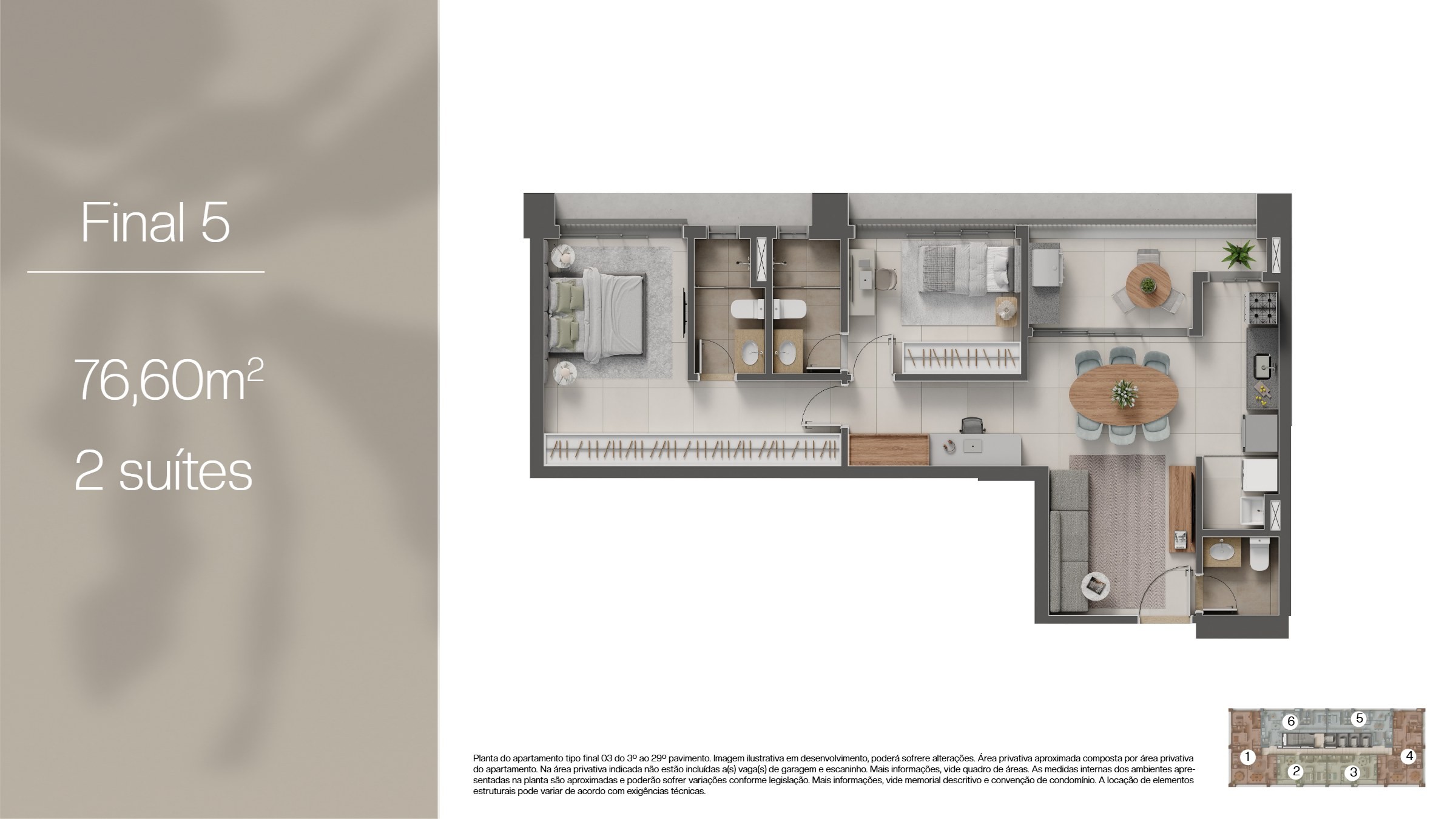 Planta 2 do Apartamento em Setor Marista, Goiânia/GO