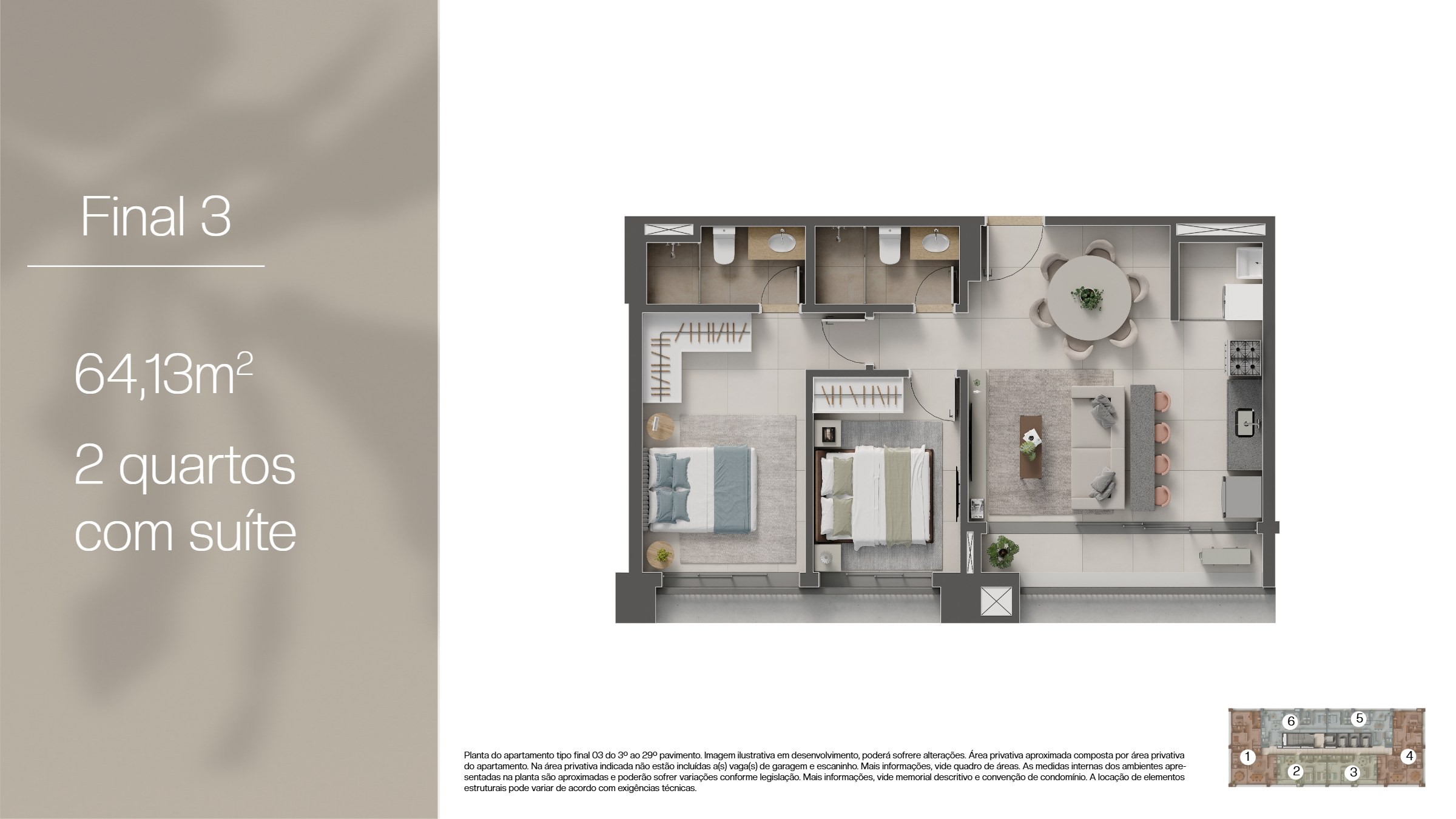 Planta 2 do Apartamento em Setor Marista, Goiânia/GO