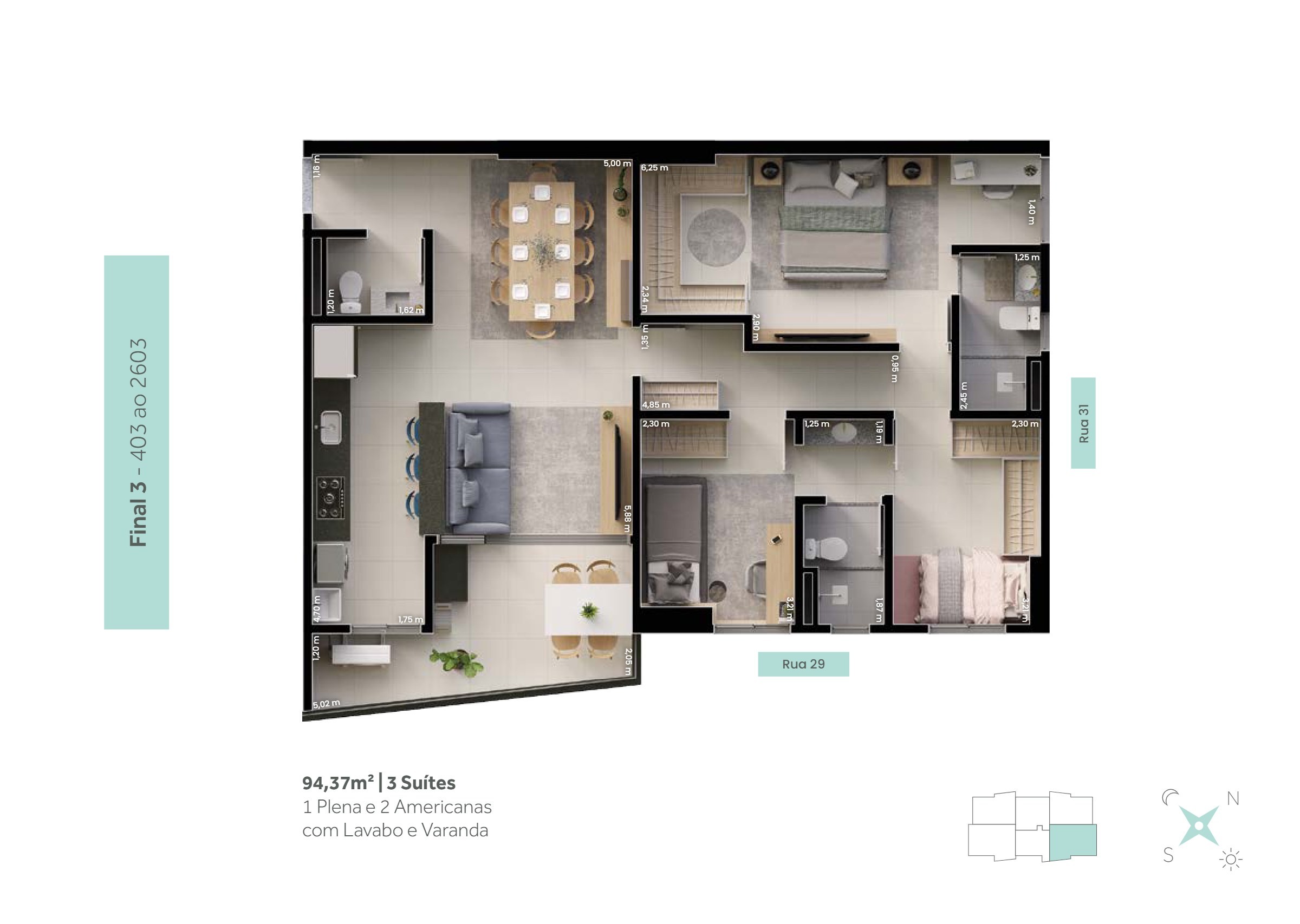 Planta 2 do Apartamento em Setor Central, Goiânia/GO