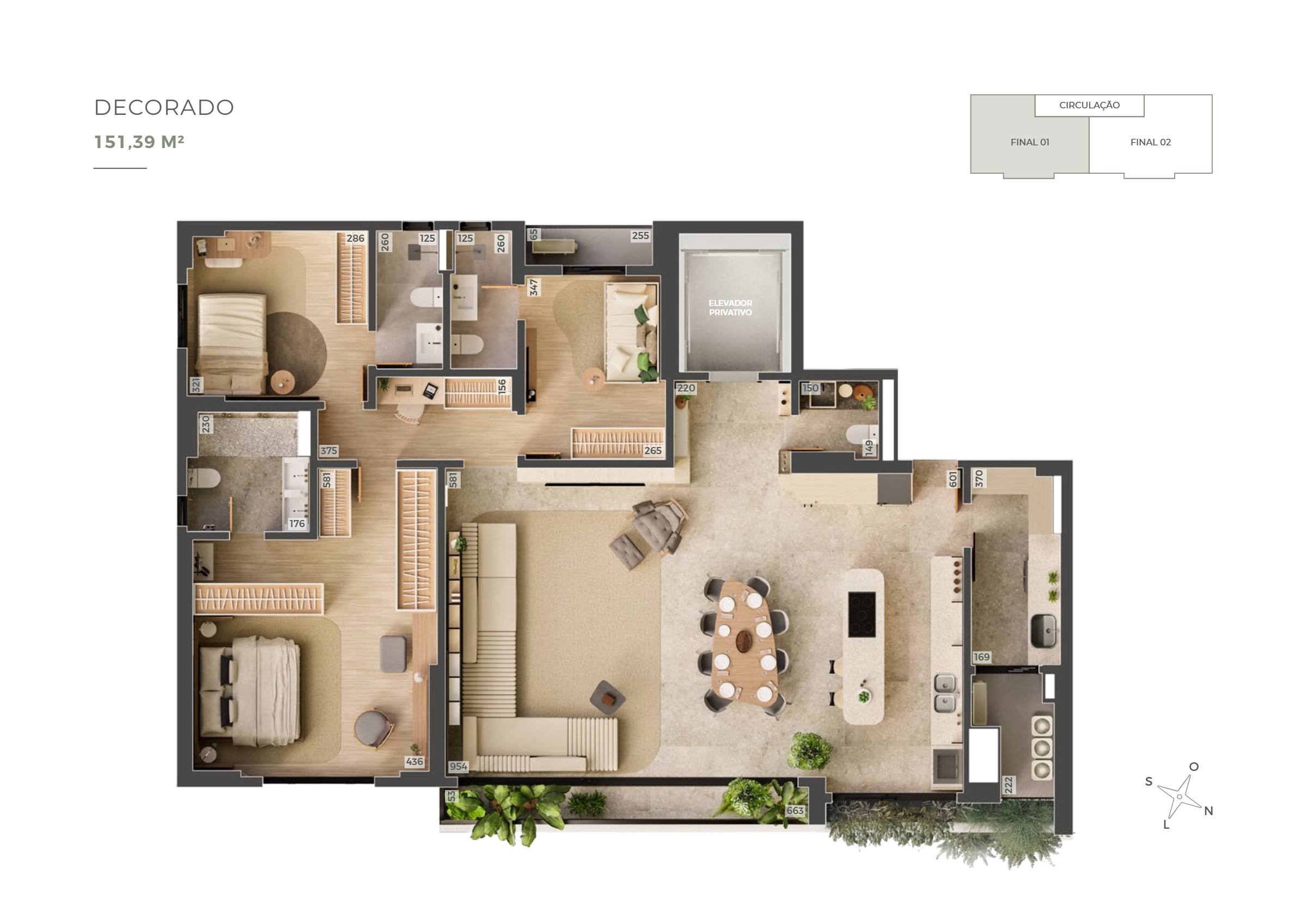Planta 3 do Apartamento em Jardim América, Goiânia/GO