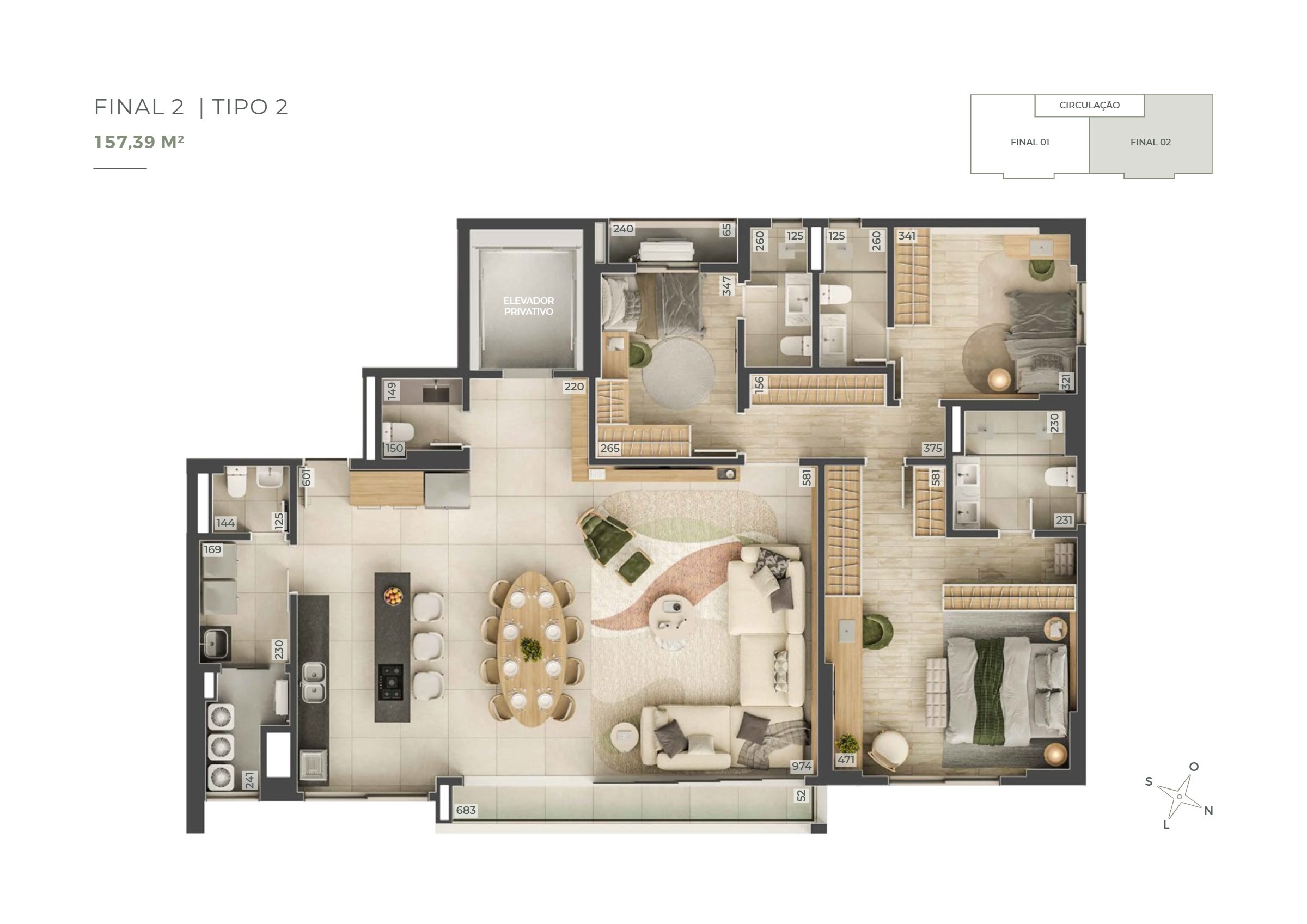 Planta 2 do Penthouse em Jardim América, Goiânia/GO