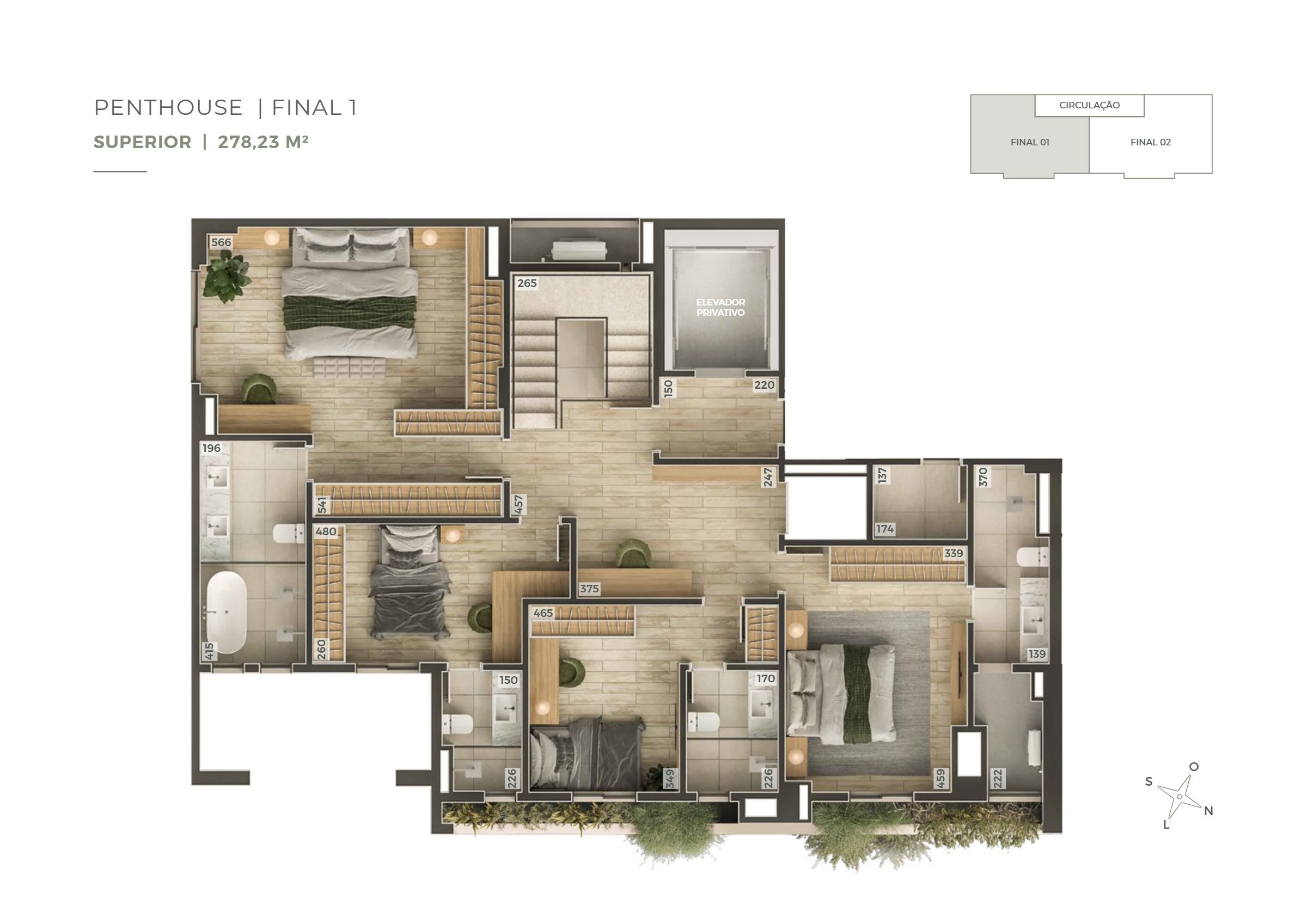 Planta 2 do Penthouse em Jardim América, Goiânia/GO