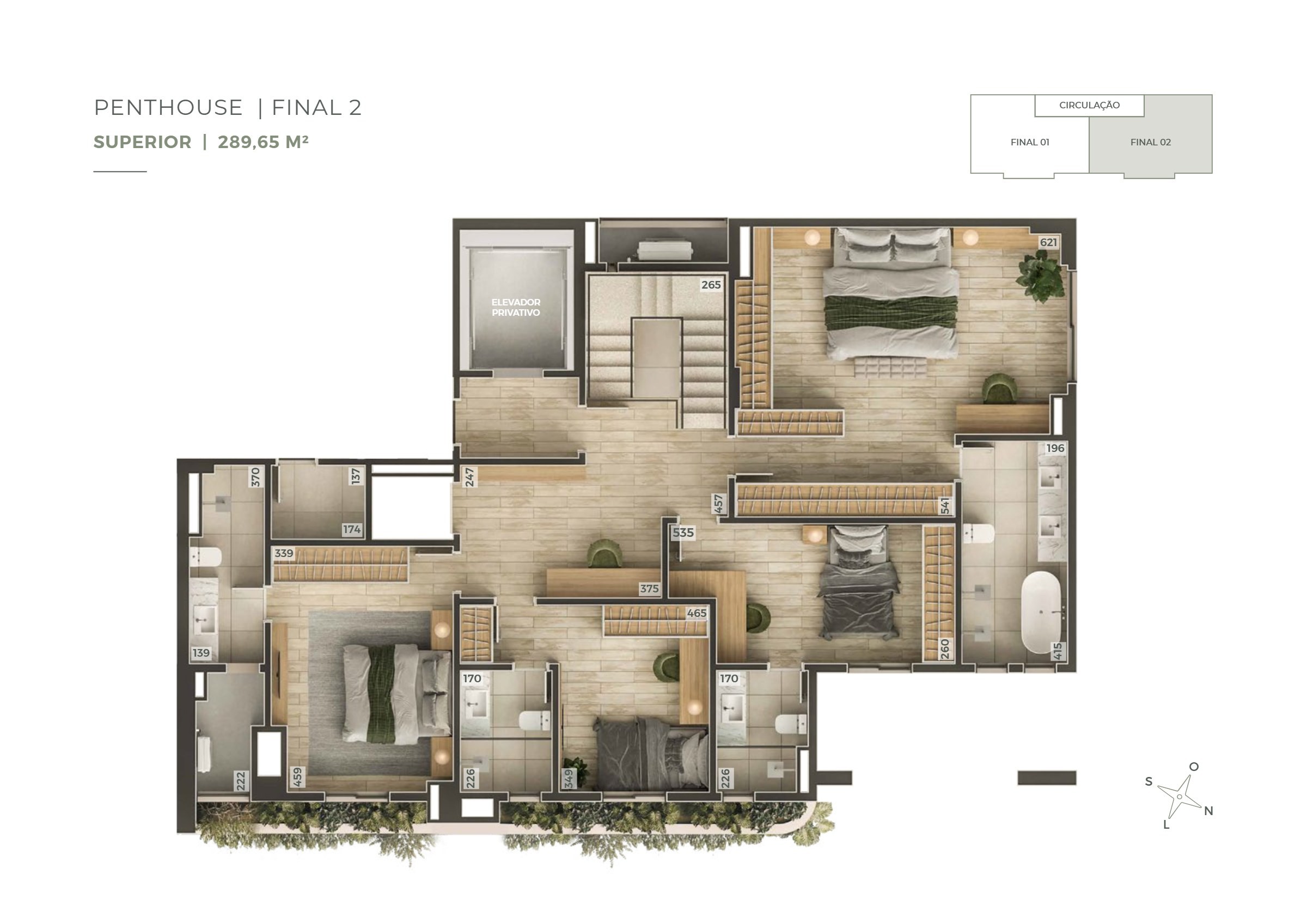 Planta 2 do Penthouse em Jardim América, Goiânia/GO